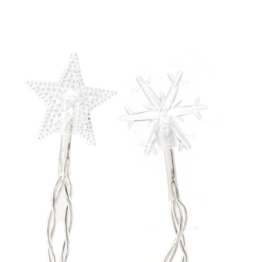 Aigostar - LED āra Ziemassvētku virtene 25xLED/8 funkcijas 3xAA 2,5 m IP44 auksti balta