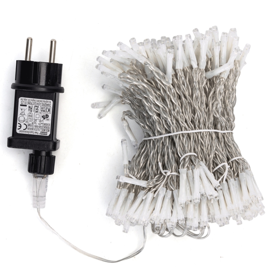 Aigostar - LED āra Ziemassvētku virtene 288xLED/8 funkcijas 1,5x1,8m IP44 auksti balta