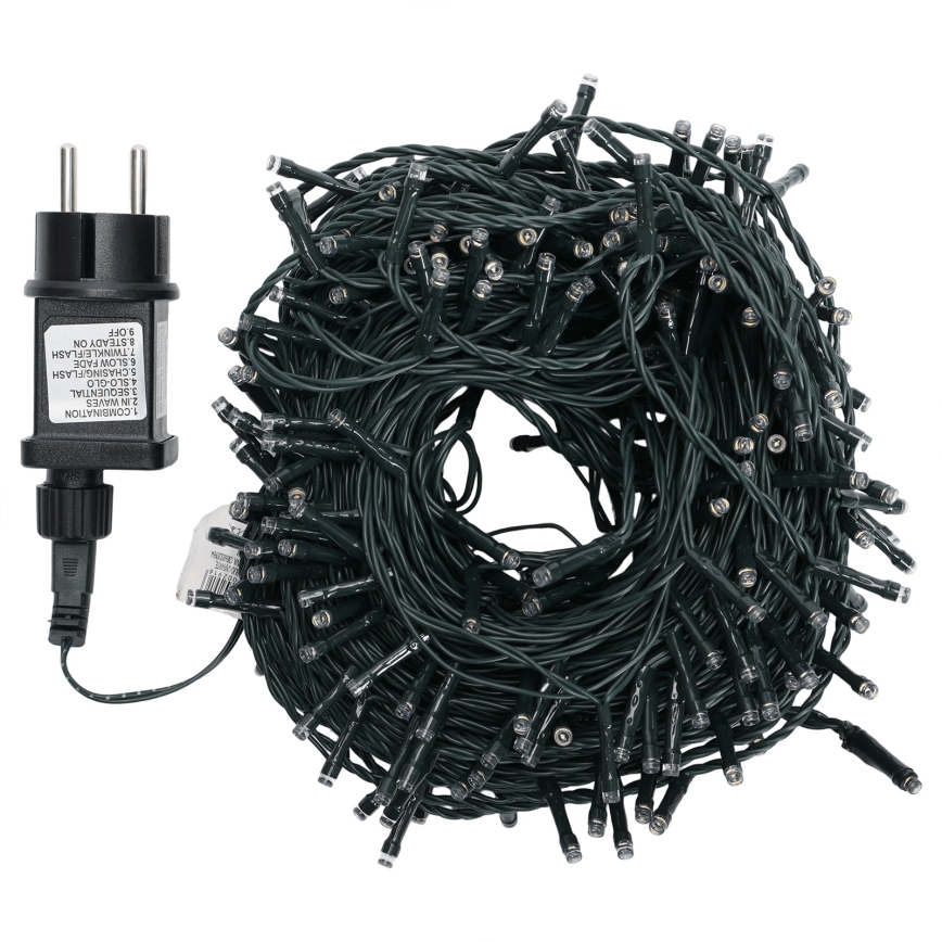 Aigostar - LED āra Ziemassvētku virtene 300 LED/8 funkcijas 30 m IP44 silti balta