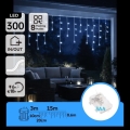 Aigostar - LED āra Ziemassvētku virtene 300 LED/8 funkcijas 3xAA 18x0,6 m IP44 auksti balta