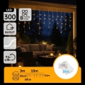 Aigostar - LED āra Ziemassvētku virtene, 300 LED, 8 režīmi, 3×AA baterijas, 18×0,6 m, IP44, silti balta