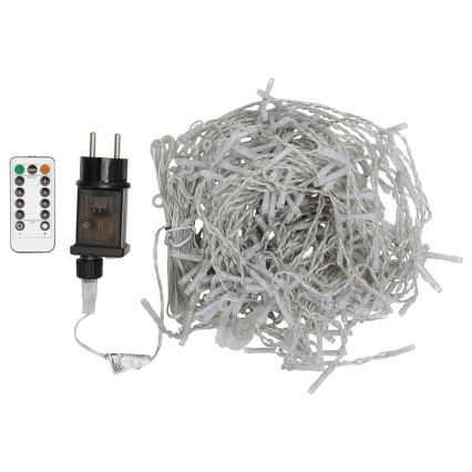 Aigostar - LED āra Ziemassvētku virtene 300xLED/8 režīmi 3x1m IP44 auksti balta + tālvadība