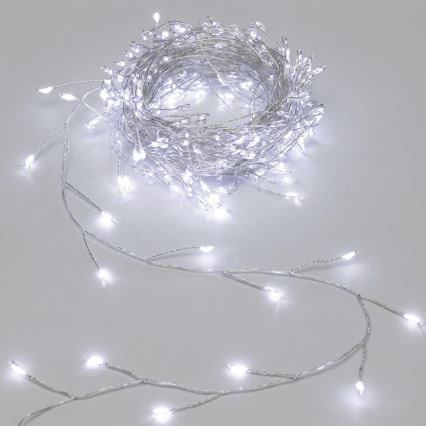 Aigostar - LED āra Ziemassvētku virtene 300xLED/8 gaismas režīmi 3xAA 9,3m IP44 auksta balta