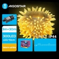 Aigostar - LED āra Ziemassvētku virtene 300xLED/8 režīmi 33m IP44 silti balta