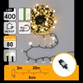 Aigostar - LED Āra Ziemassvētku virtene 320xLED+80xLED 23m IP44 siltā+aukstā balta