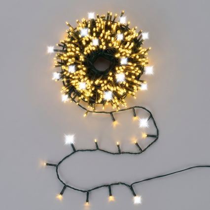 Aigostar - LED Āra Ziemassvētku virtene 320xLED+80xLED 23m IP44 siltā+aukstā balta