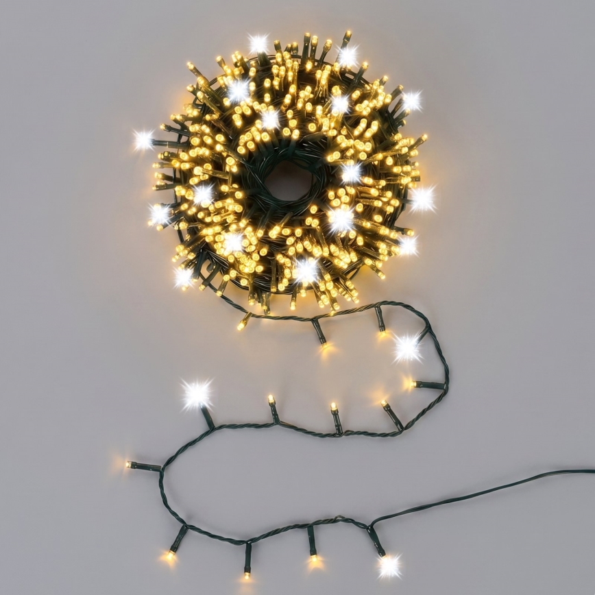 Aigostar - LED Āra Ziemassvētku virtene 320xLED+80xLED 23m IP44 siltā+aukstā balta