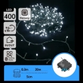 Aigostar - LED āra Ziemassvētku virtene 400 LED / 8 funkcijas 4xAA 20,3 m IP44 auksti balta
