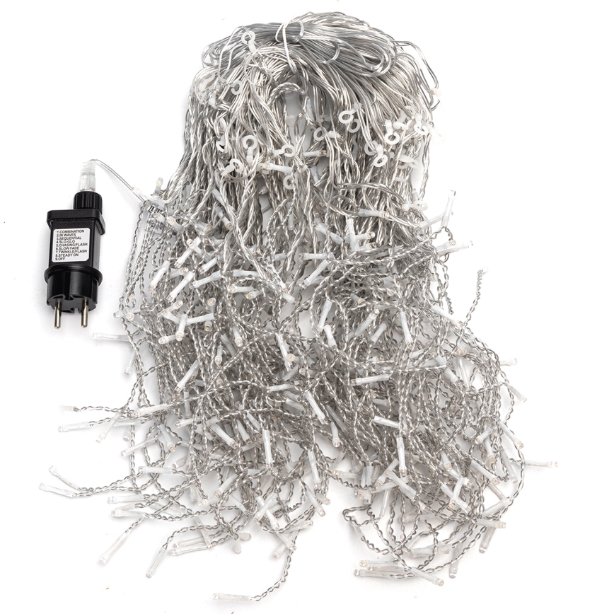 Aigostar - LED āra Ziemassvētku gaismas virtene 400xLED/8 režīmi 20x0,4m IP44 silti balta