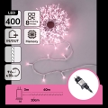 Aigostar - LED āra Ziemassvētku virtene 400xLED/8 funkcijas 43m IP44 rozā