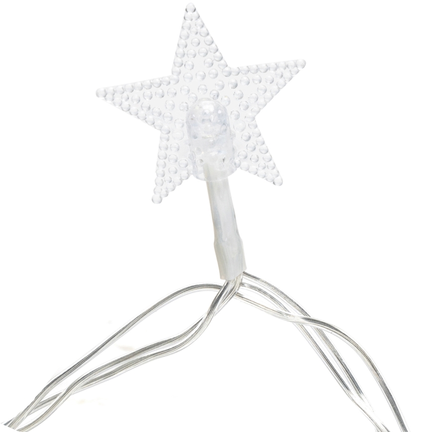 Aigostar - LED āra Ziemassvētku virtene 50 LED / 8 režīmi 3xAA 5 m IP44 auksti balta