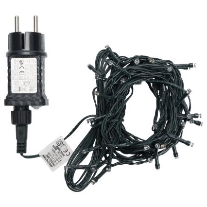 Aigostar - LED āra Ziemassvētku virtene 50 LED/8 režīmi 8 m IP44 silti balta