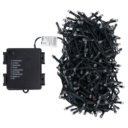 Aigostar - LED āra Ziemassvētku virtene 500 LED/8 funkcijas 4×AA 25,3 m IP44 daudzkrāsaina