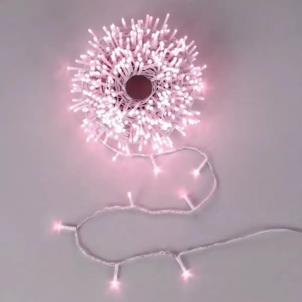 Aigostar - LED āra Ziemassvētku virtene 500xLED/8 funkcijas 53m IP44 rozā