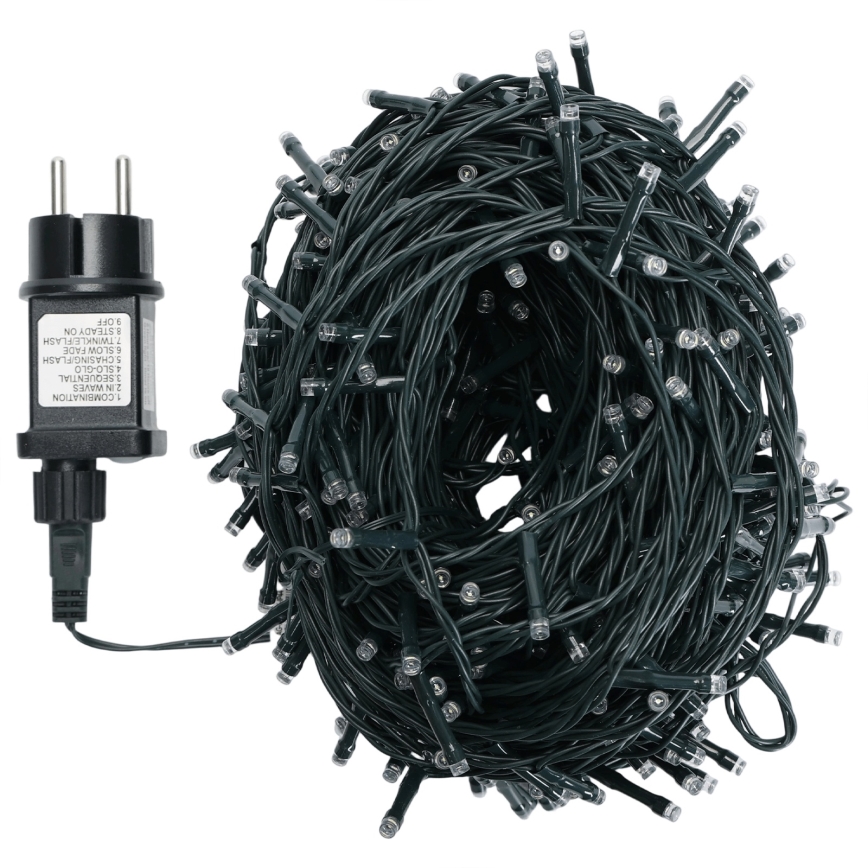 Aigostar - LED āra Ziemassvētku virtene 500xLED/8 funkcijas 50m IP44 auksti balta