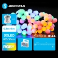 Aigostar - LED āra Ziemassvētku virtene 50xLED/3xAA/8 režīmi 5,3 m IP44 daudzkrāsaina