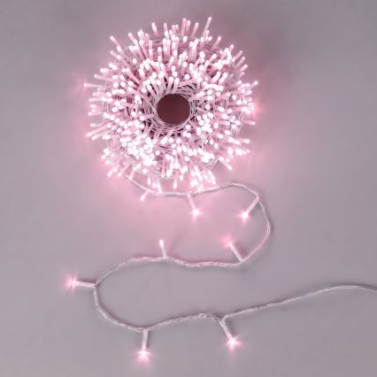 Aigostar - LED āra Ziemassvētku virtene 50xLED/8 funkcijas 3xAA 5,3m IP44 rozā