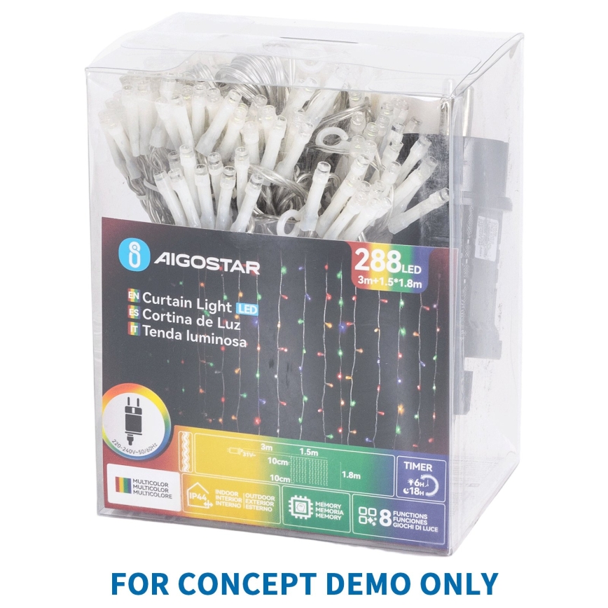 Aigostar - LED āra Ziemassvētku virtene 50xLED/8 funkcijas 3xAA 5,3m IP44 siltā balta
