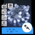 Aigostar - LED Āra Ziemassvētku virtene 50xLED/8 funkcijas 8m IP44 auksta balta