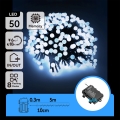 Aigostar -LED Āra Ziemassvētku virtene 50xLED/8 režīmi 3xAA 5,3m IP44 auksta balta