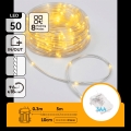 Aigostar - LED āra Ziemassvētku virtene 50xLED/8 režīmi 3xAA 5,3m IP44 silti balta