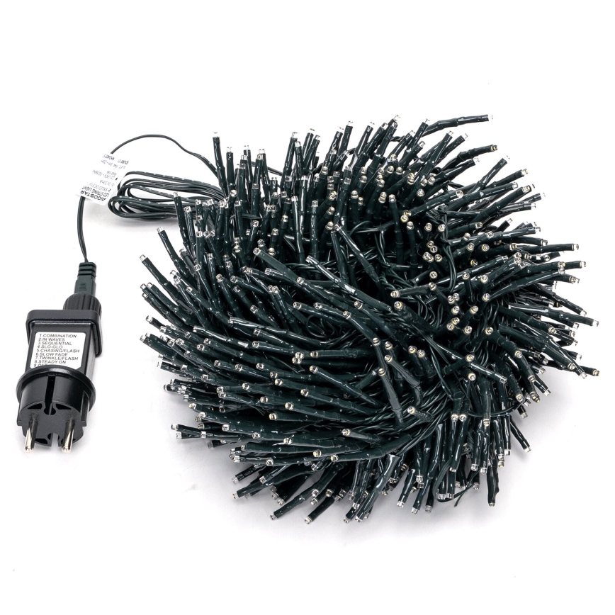 Aigostar - LED āra Ziemassvētku virtene 600xLED/8 funkcijas 18m IP44 silta balta