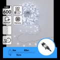Aigostar - LED āra Ziemassvētku virtene 600xLED/8 režīmi 33m IP44 auksta balta