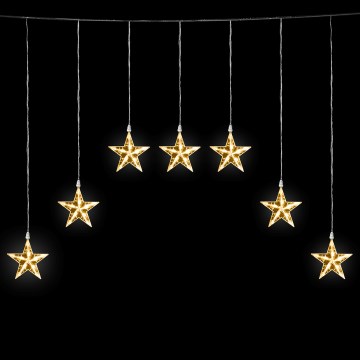Aigostar - LED āra Ziemassvētku virtene 70xLED 1,2x1m IP44 siltas baltas zvaigznes