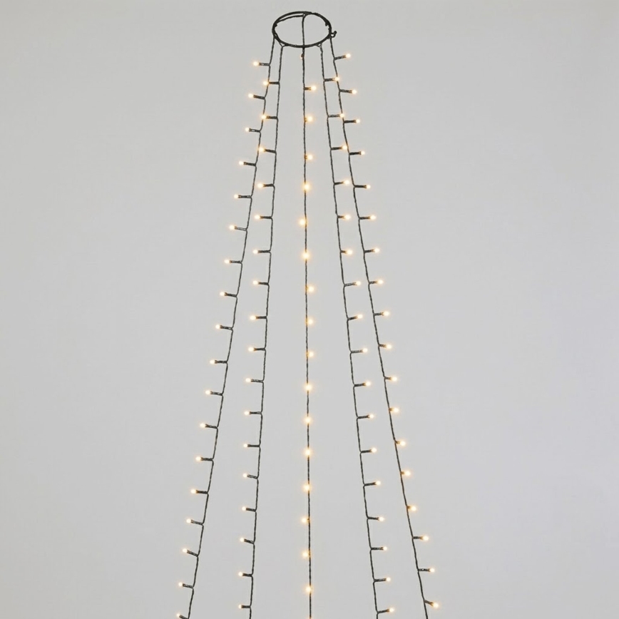 Aigostar - LED āra Ziemassvētku virtene, 72 LED / 8 režīmi, 3×AA, 1,2 m, IP44, siltā balta