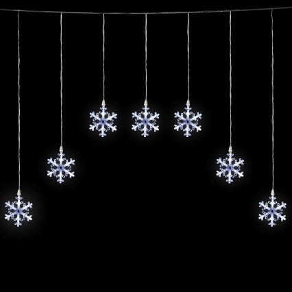 Aigostar - LED āra Ziemassvētku virtene 84xLED/8 funkcijas 1,2x1m IP44 auksti baltas sniegpārsliņas