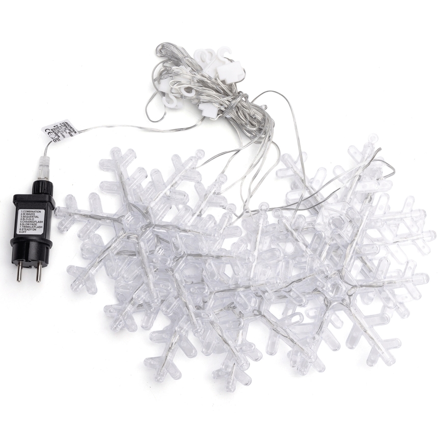 Aigostar - LED āra Ziemassvētku virtene, 84xLED / 8 funkcijas, 1,2x1m, IP44, siltā baltā gaisma, sniegpārslas