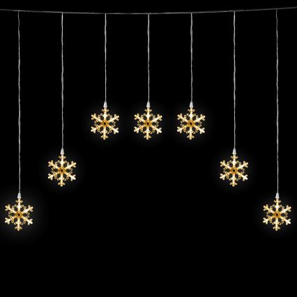 Aigostar - LED āra Ziemassvētku virtene 84xLED/8 režīmi 1,2x1m IP44 silti baltas sniegpārslas