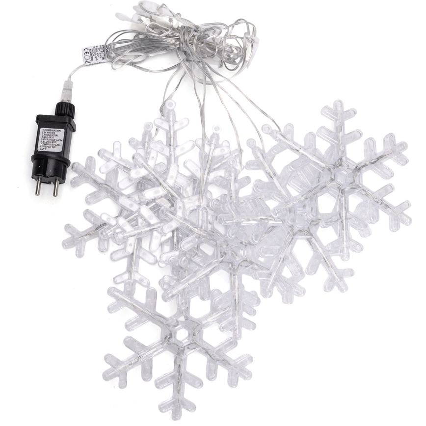 Aigostar - LED āra ziemassvētku virtene 84xLED/8 funkcijas 1,2x1m IP44, siltā baltā, ar sniegpārslām