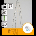 Aigostar - LED āra Ziemassvētku virtene 90xLED/8 funkcijas 3xAA 1,5m IP44 siltā balta