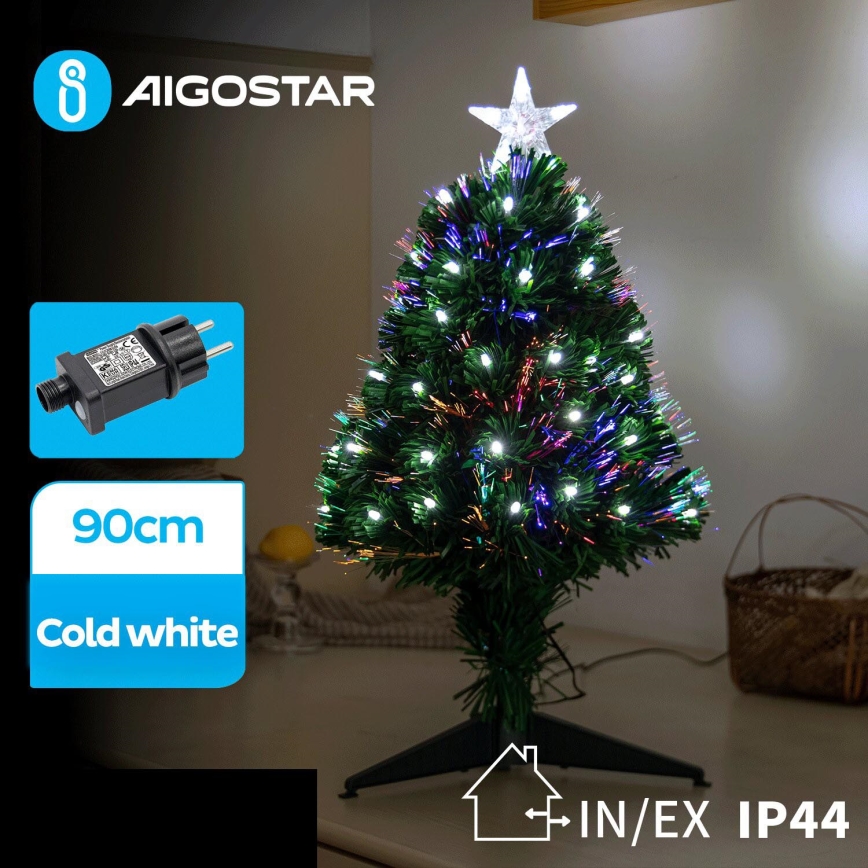 Aigostar - LED ārpustelpu Ziemassvētku eglīte LED/3,6W/230V 90 cm IP44 auksti balta