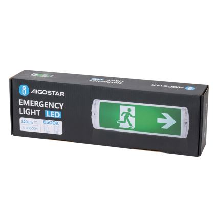 Aigostar - LED Avārijas gaismas lampa EMERGENCY EXIT LED/4W/230V IP65 6500K 600mAh