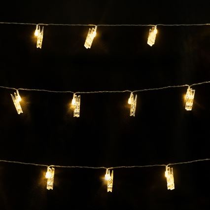 Aigostar - LED dekoratīvā virtene 20xLED/5W/USB, 6 m, siltā balta