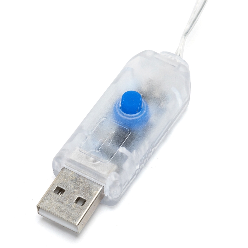 Aigostar - LED dekoratīvā virtene 40xLED/5W/USB 9 m silti balta