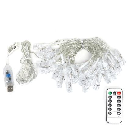 Aigostar - LED dekoratīvais virtenis 40xLED/5W/USB 9 m siltā balta