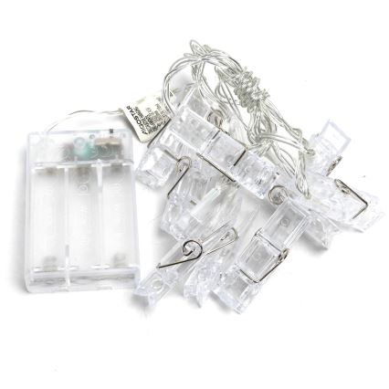 Aigostar - LED dekoratīvs virtenis ar knaģīšiem 20xLED/3xAA 3,3m silti balta