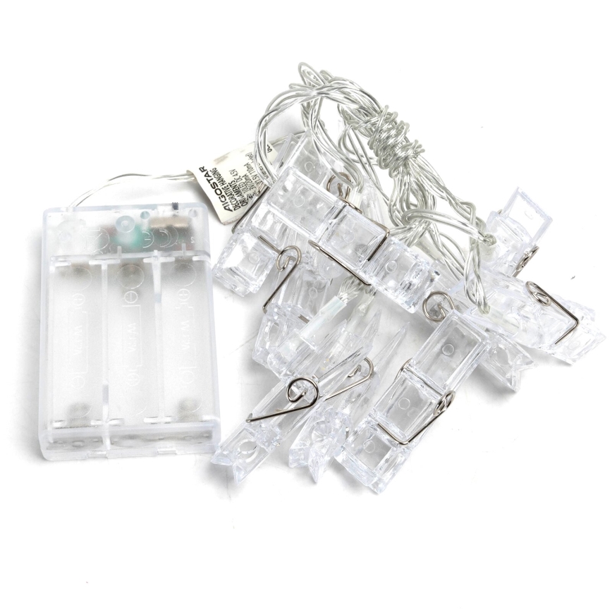 Aigostar - LED dekoratīvs virtenis ar knaģīšiem 20xLED/3xAA 3,3m silti balta