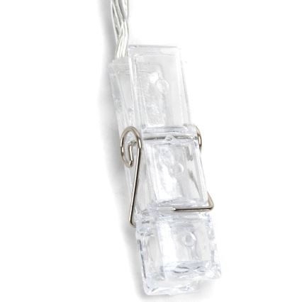 Aigostar - LED dekoratīvs virtenis ar knaģīšiem 20xLED/3xAA 3,3m silti balta