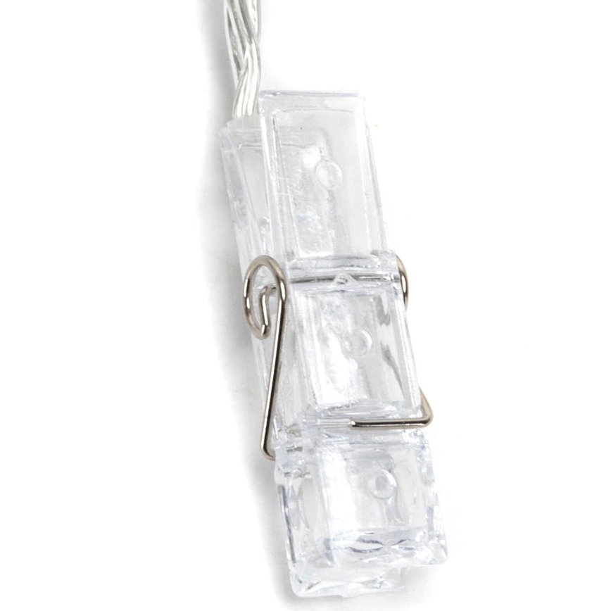 Aigostar - LED dekoratīvs virtenis ar knaģīšiem 20xLED/3xAA 3,3m silti balta