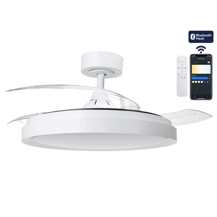 Aigostar - LED griestu ventilators ar regulējamu spilgtumu LED/50W/230V 2700-6500K Ø106cm balts + ar tālvadības pulti