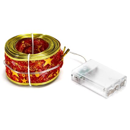 Aigostar - LED virtene 100xLED/3xAA 10 m siltā balta/sarkana