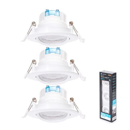 Aigostar - LED griestu apgaismojuma komplekts 3x LED/5W/230V 6500K, 8,5 cm balts