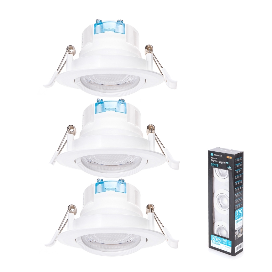 Aigostar - LED griestu apgaismojuma komplekts 3x LED/5W/230V 6500K, 8,5 cm balts