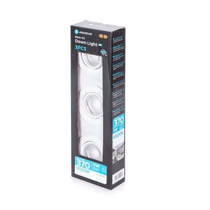 Aigostar - LED griestu apgaismojuma komplekts 3x LED/5W/230V 6500K, 8,5 cm balts