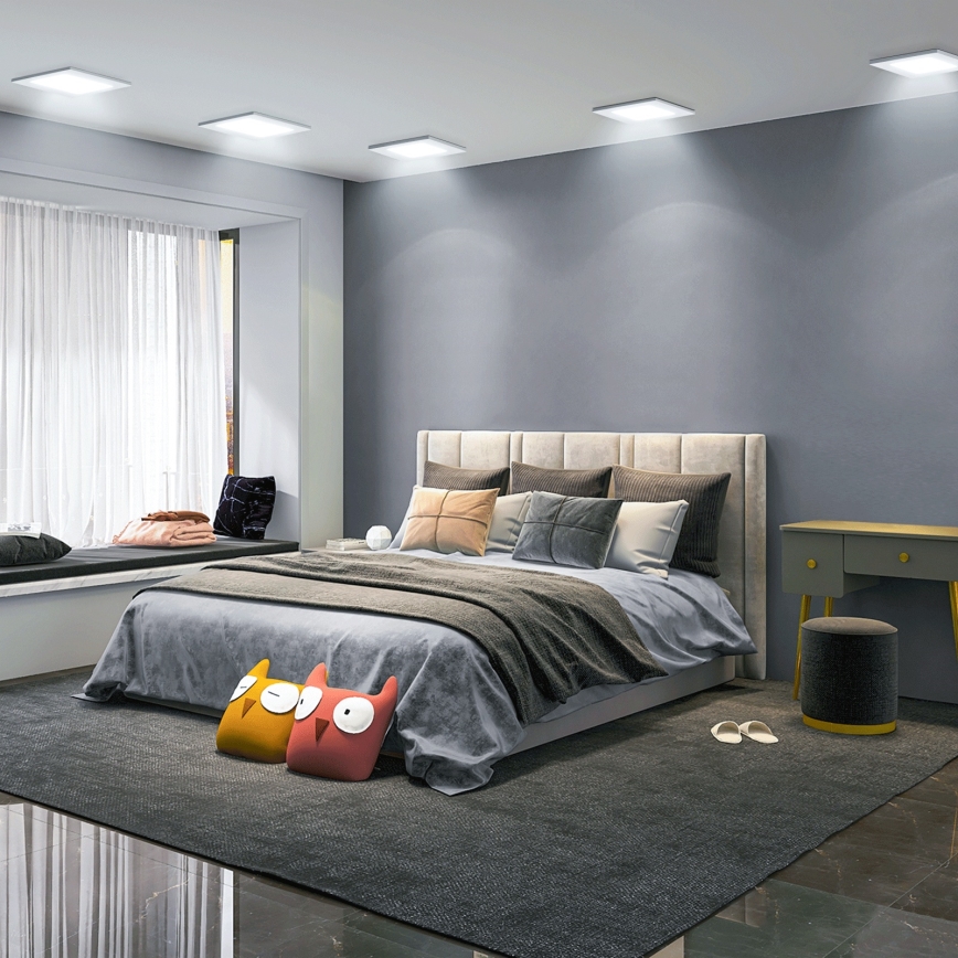 Aigostar - LED Griestu gaismeklis LED/12W/230V 6500K 17,5x17,5 cm balts