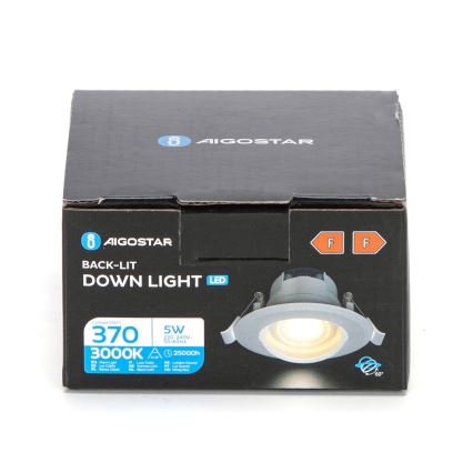 Aigostar - LED griestu gaismeklis LED/5W/230V 3000K diametrs 8,5 cm balts